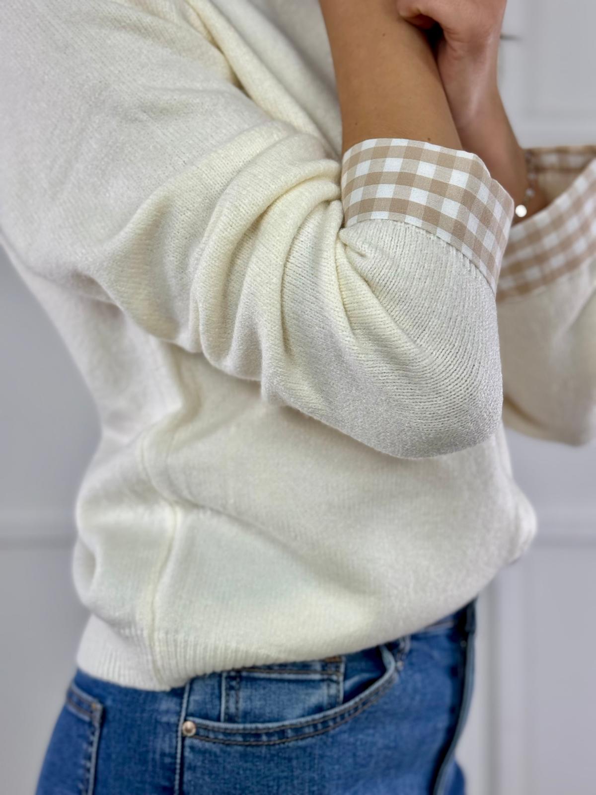 CHAQUETA BEIGE VICHY