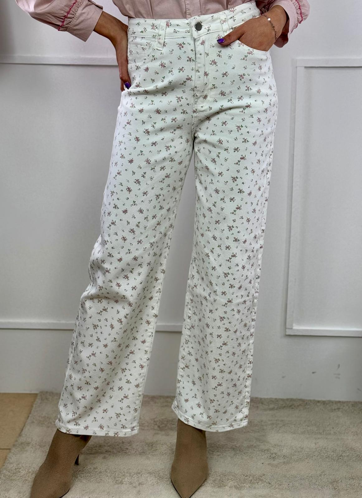PANTALÓN BLANCO FLORAL