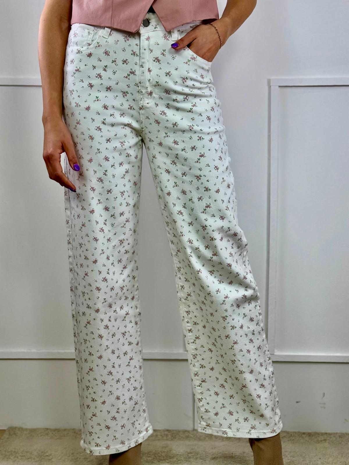 PANTALÓN BLANCO FLORAL