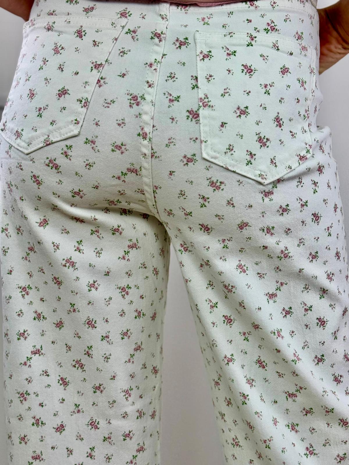 PANTALÓN BLANCO FLORAL