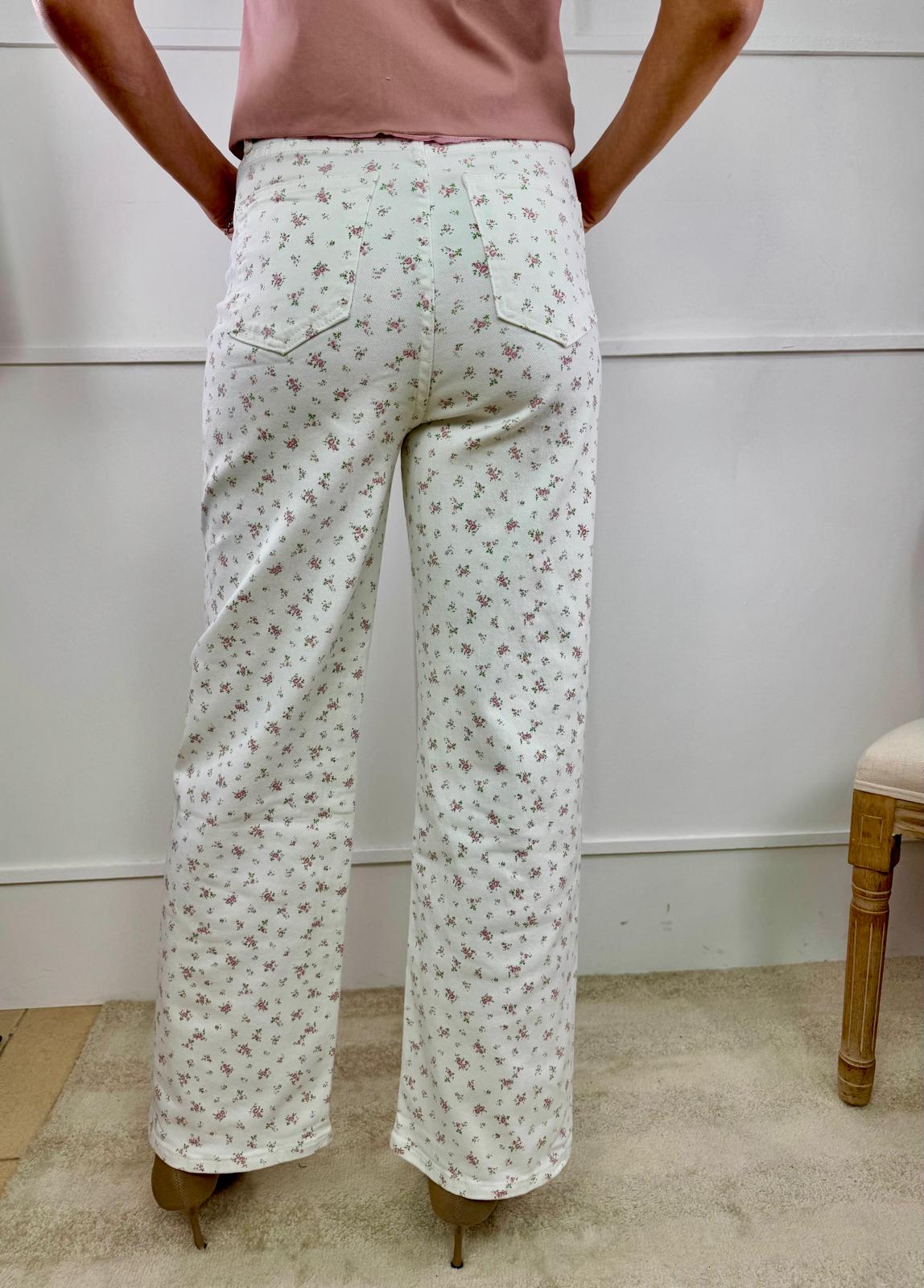 PANTALÓN BLANCO FLORAL