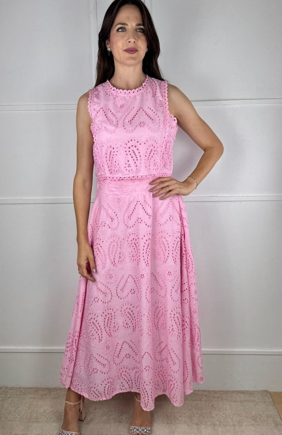 CONJUNTO TROQUELADO ELEGANTE ROSA