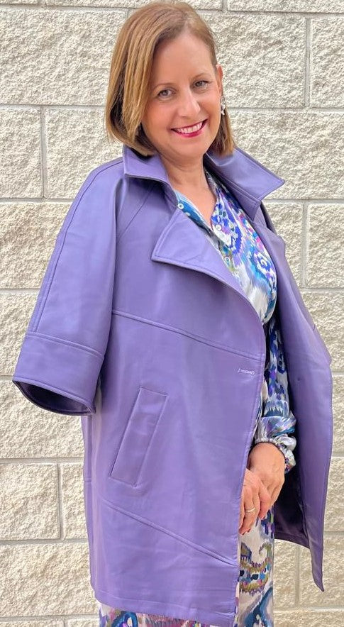 CHAQUETA POLIPIEL MORADA