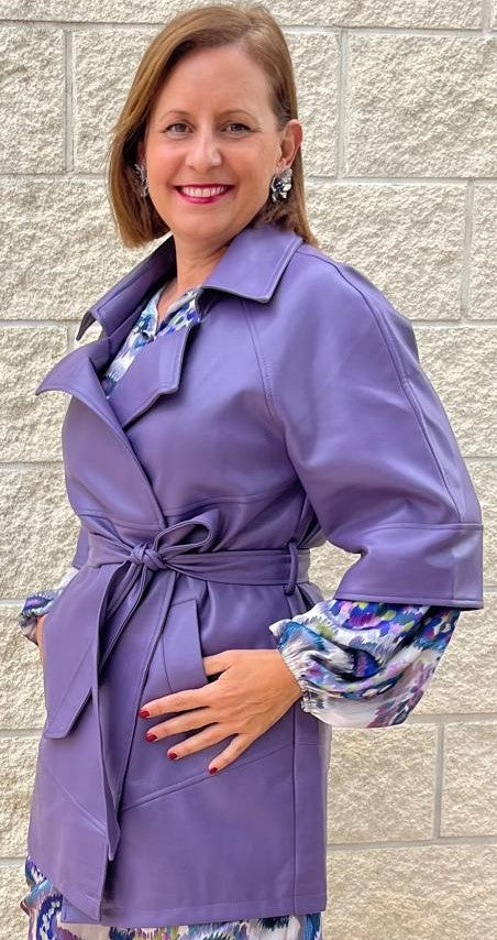 CHAQUETA POLIPIEL MORADA