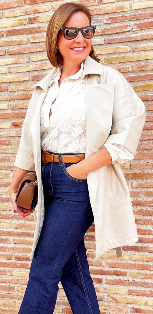 CHAQUETA POLIPIEL BEIGE