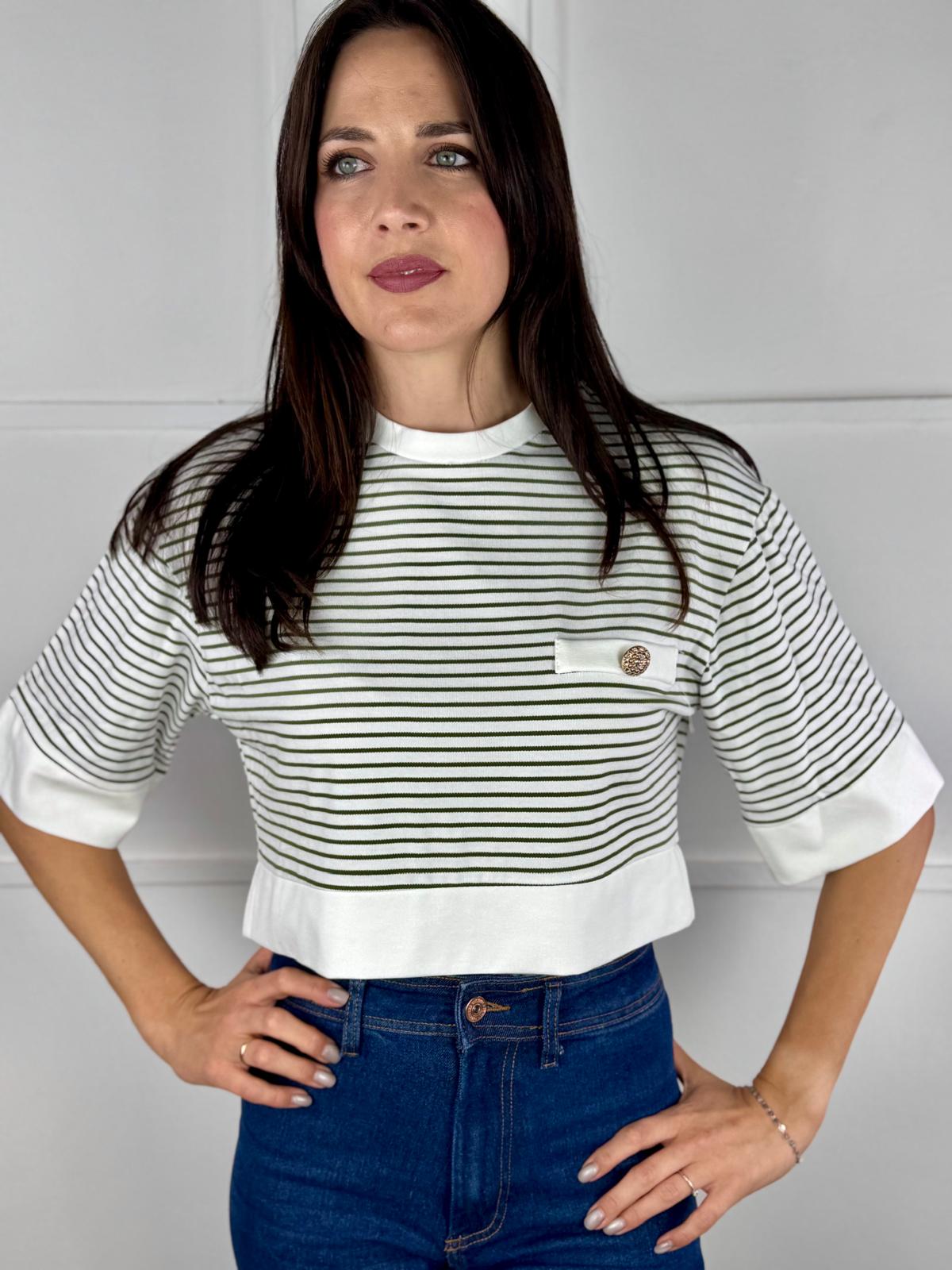 CAMISETA RAYAS VERDE