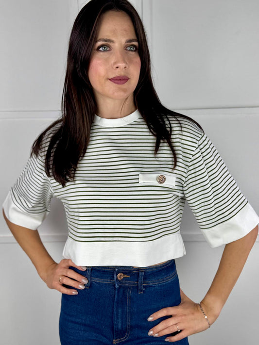 CAMISETA RAYAS VERDE