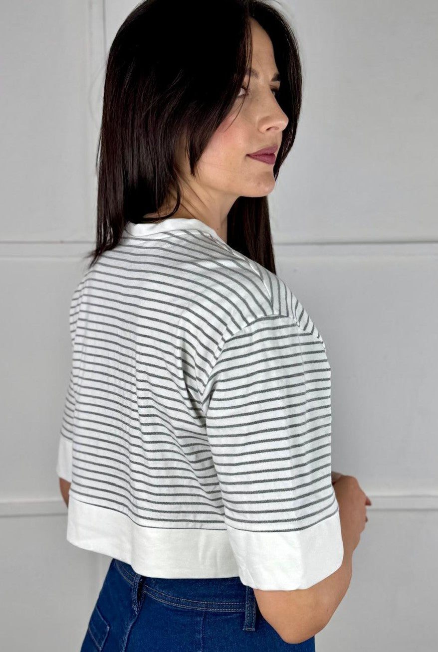 CAMISETA RAYAS GRIS