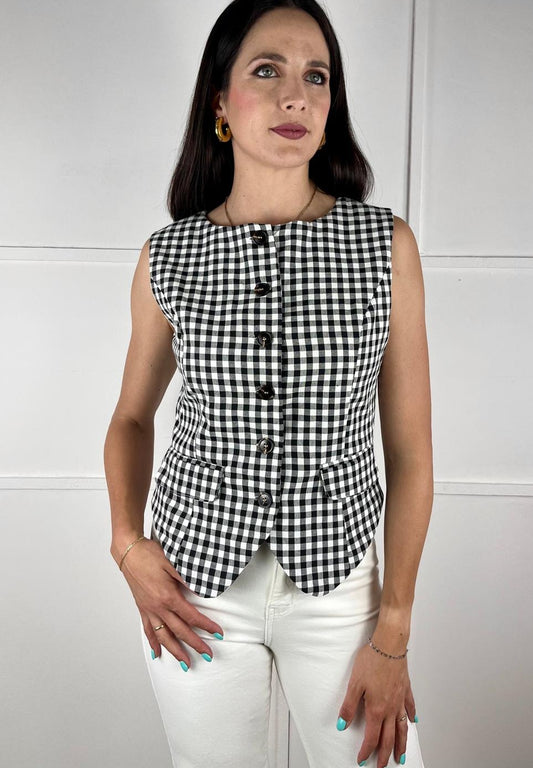 CHALECO VICHY NEGRO